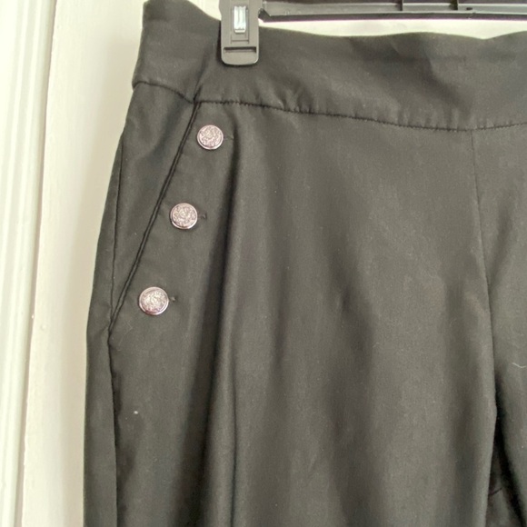 Counterparts Flat Front Black Pull-on Pants Buttons Elastic Waistband Size: XL - Picture 4 of 10